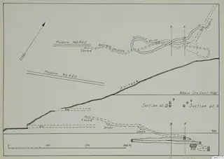 Plan and section drawing of an ancient incline and drift at Skouriotissa