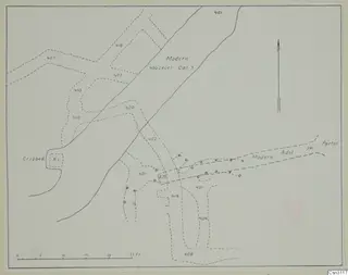 Plan of ancient workings on the 400 ft level at Mavrovouni, drawn in ink