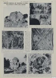 Printed page of photographs of medieval Cypriot churches and their wall-paintings