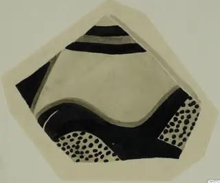 Drawing of a Lev. Hell. sherd with black bands and dotted pattern