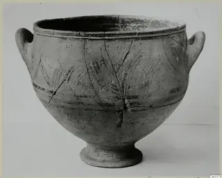 Pottery amphora-crater from Enkomi with two handles and a low foot