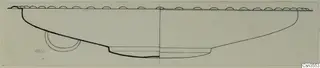 Drawn profile of a decorated bowl, numbered 4560