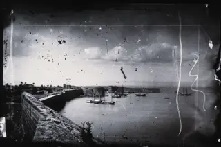 Famagusta: the harbour, 1981 contact print