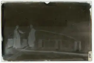 Nicosia: two men on the walls, The glass negative