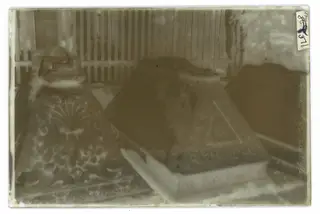 Larnaca: carved tombs in the graveyard of St Lazarus, The glass negative