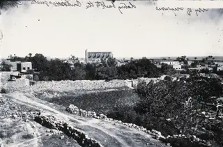 Famagusta from a distance, with the cathedral, 1981 contact print