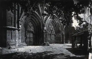 Famagusta: the west doors of St Nicholas, 1981 contact print