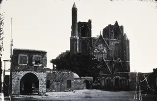 Famagusta: the west front of St Nicholas, 1981 contact print