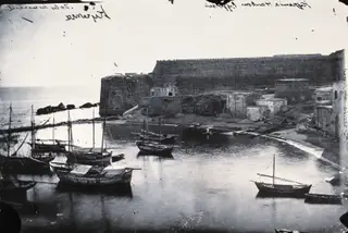 Kyrenia: the harbour and its fortifications, 1981 contact print