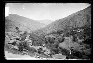 A valley with a village on its slopes
