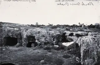 Paphos: rock-cut tombs, 1981 contact print