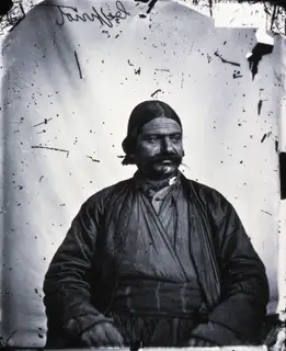 Portrait of a seated man, 1981 contact print