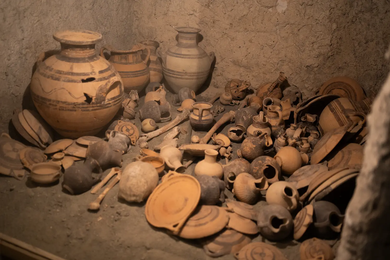 Figure 8: Main Chamber of Cypro-Geometric Tomb, holding large quantities of Cypro-Geometric wares and human remains.