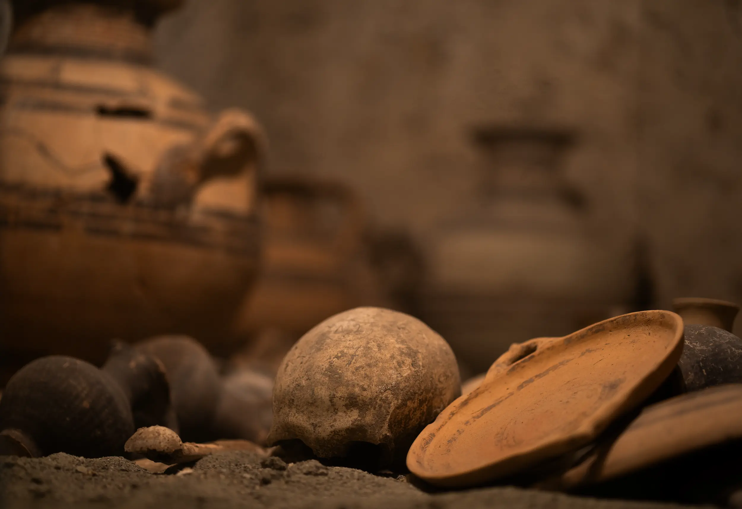 Figure 9: Main Chamber of Cypro-Geometric Tomb, human skull.