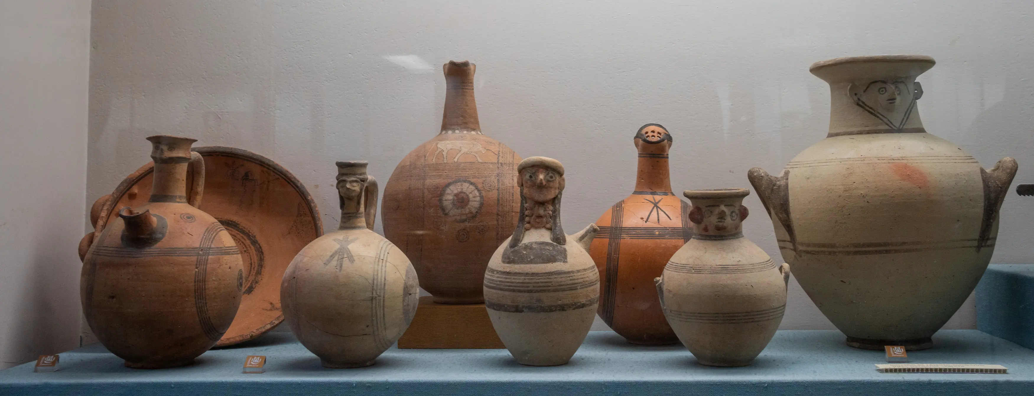 Figure 4: Display of Anthropomorphic Vessels including Hydria in the Cyprus Museum