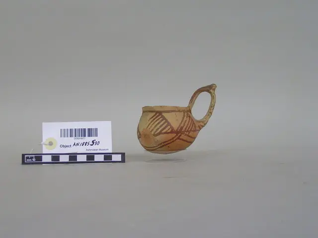 White Painted dipper, cup with high handle, Middle Bronze Age I Cypriot