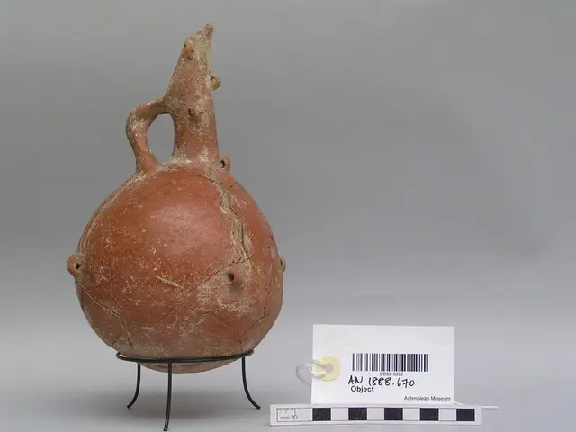 Red Polished III globular jug with beaked mouth, Middle Bronze Age I Cypriot