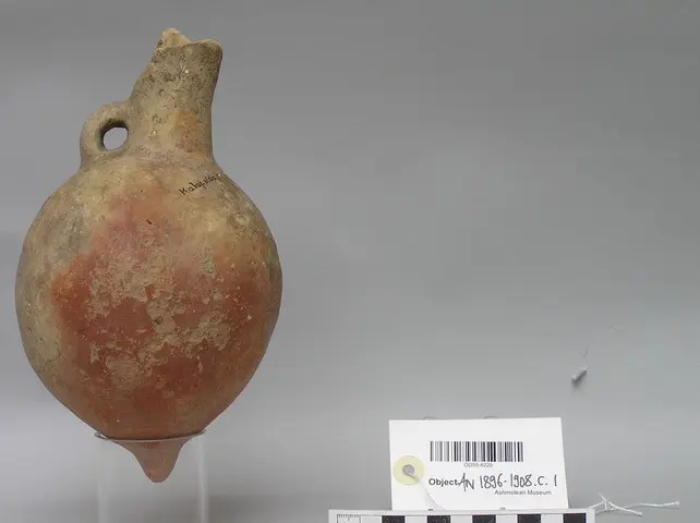 Red Polished IV Jug withcut-away spout and mastoid foot, Middle Bronze Age II Cypriot