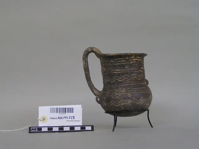 Black Slip II round-bottomed tankard, Middle Bronze Age III Cypriot jug