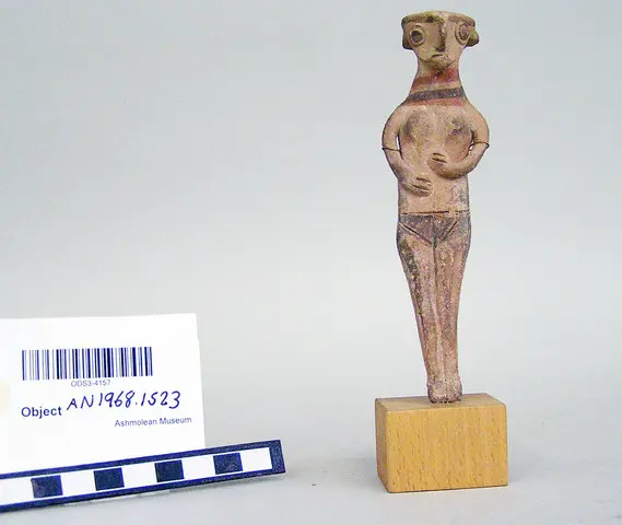 Base Ring figurine of naked female, Late Bronze Age II Cypriot statue