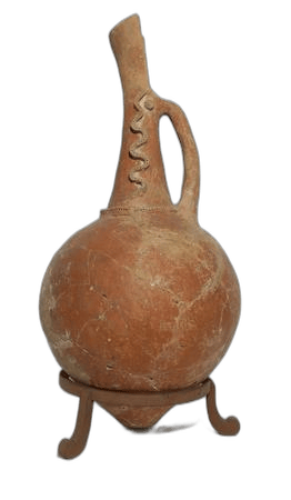 Red Polished Snake Jug