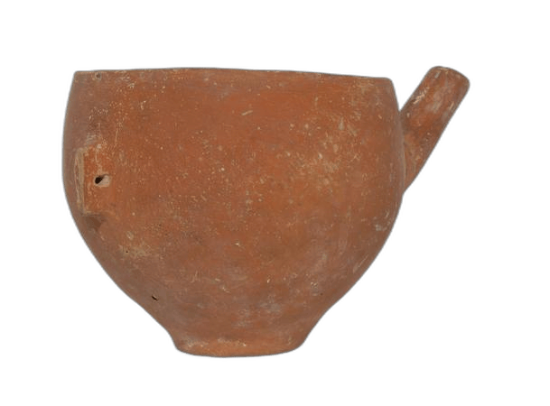 Red Polished Tubular Spout Bowl, Early Bronze Age II Cypriot