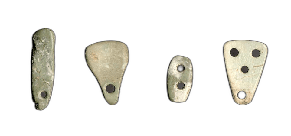 Green Picrolite Spacer Plate, Early Bronze Age III Cypriot jewelry