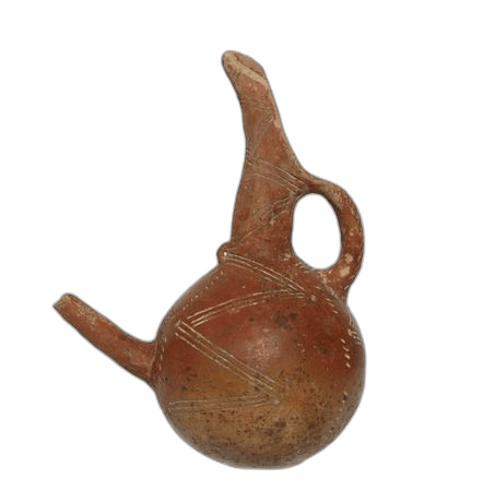 Red Polished Cutaway Spout Jug, Early Bronze Age III Cypriot