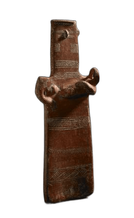 Red Polished Plank-Shaped Fertility Figurine