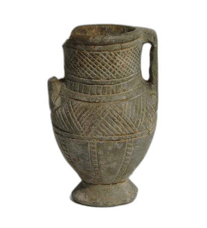 Chlorite Incised Amphoriskos, Late Bronze Age I Cypriot jar