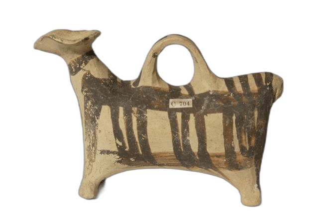 White Painted Quadruped Askos, Late Bronze Age II Cypriot statue