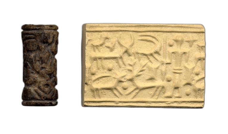 Chlorite Cylinder Seal, Late Bronze Age II Cypriot
