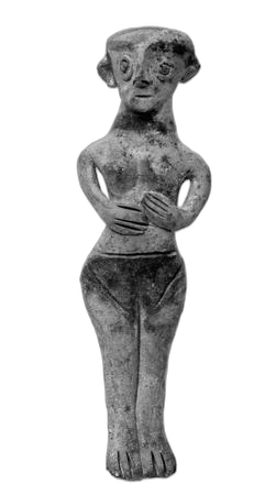 "Black Painted Female Figurine", Late Bronze Age II Cypriot statue