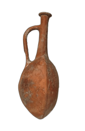 Red Lustrous Pilgrim Flask, Late Bronze Age II Cypriot