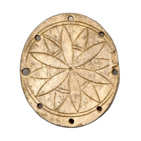 Carved Ivory Rosette Lid, Late Bronze Age III Cypriot