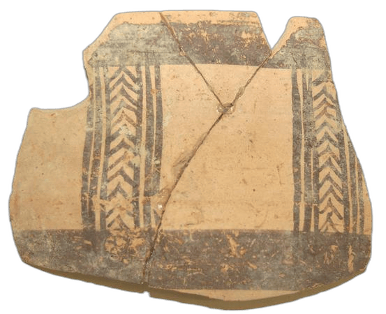 White Painted Chevron Bowl, Geometric Cypriot
