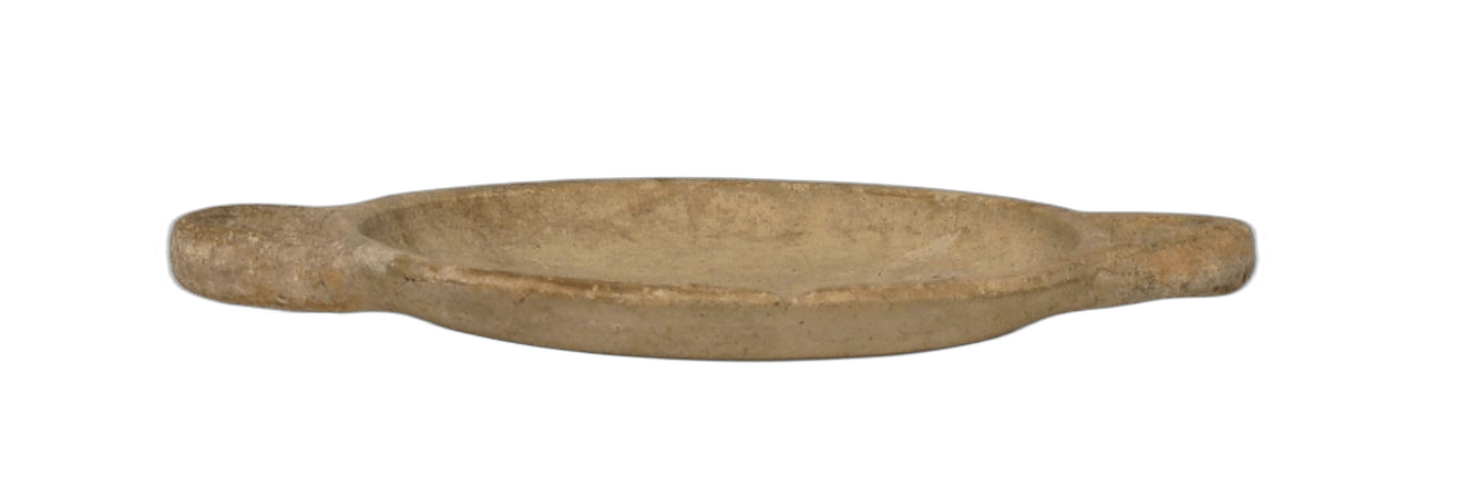 Plain White Loop Plate, Geometric Cypriot dish