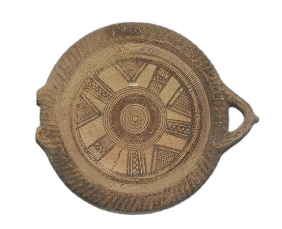 Black Bichrome Wishbone Plate, Geometric II Cypriot dish