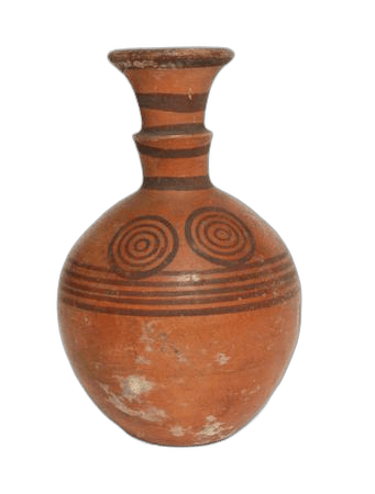Black-on-Red Aryballos, Geometric II Cypriot flask