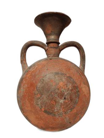 Black-On-Red Lentoid Flask, Geometric II Cypriot