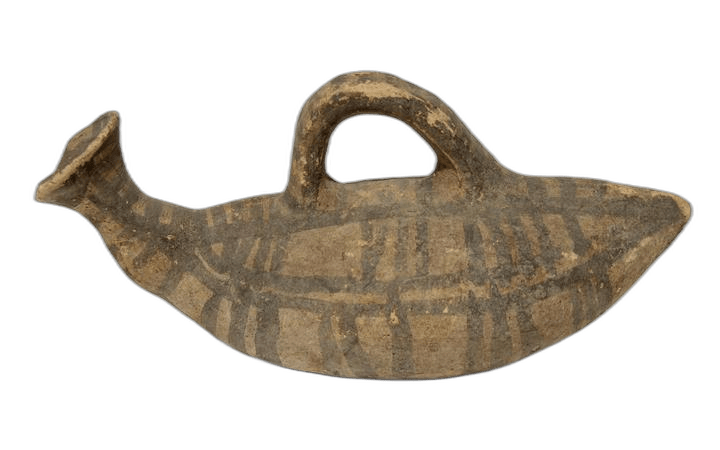 White Painted Bird Askos, Geometric II Cypriot flask