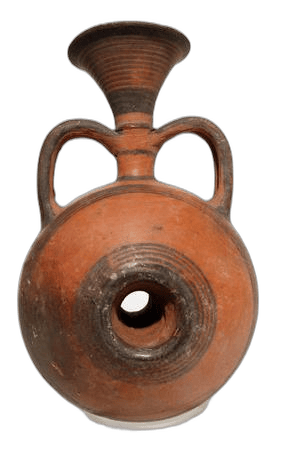 Black-on-Red Ring-flask, Geometric II Cypriot