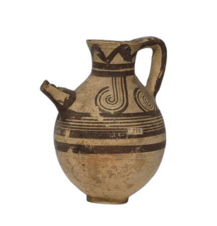 White Painted Spouted Jug, Archaic I Cypriot
