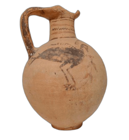 Bichrome Bird Oinochoe, Archaic I Cypriot jug