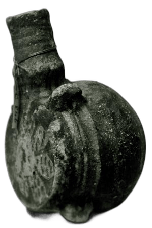 "Black Slip Bichrome Flask", Archaic Cypriot