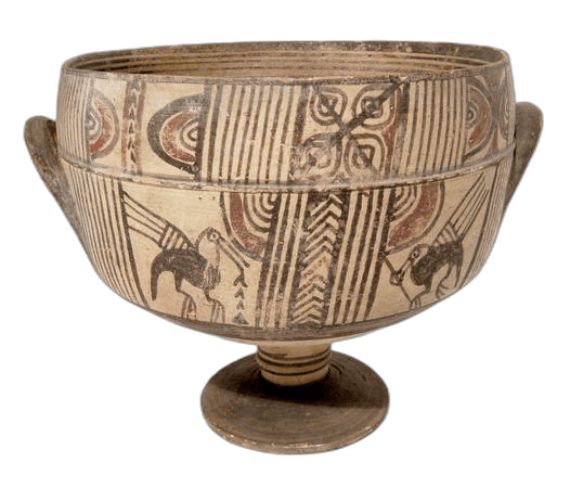 Bichrome Pedestalled Cup, Archaic I Cypriot bowl