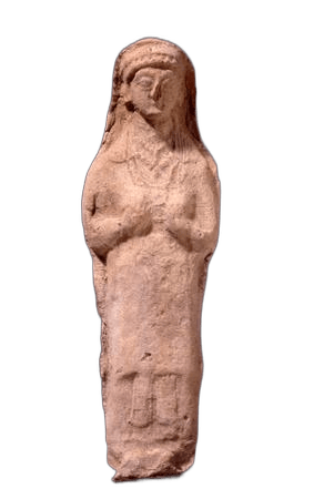 Terracotta Veiled Figure, Archaic II Cypriot statue