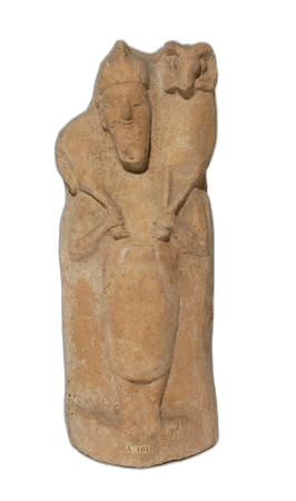 Bearded Man Relief Plaque, Archaic II Cypriot statue