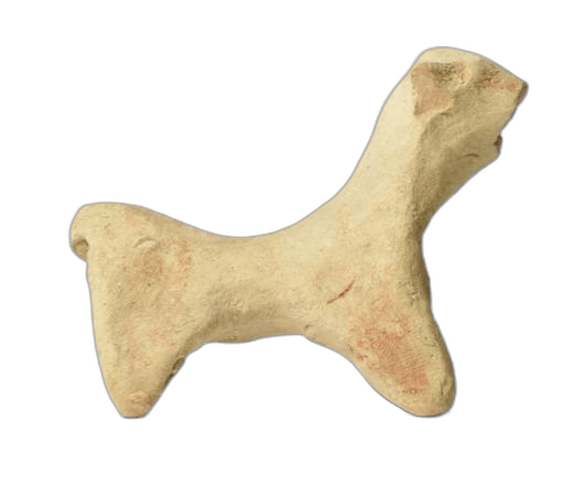 Red Striped Terracotta Dog, Archaic II Cypriot statue
