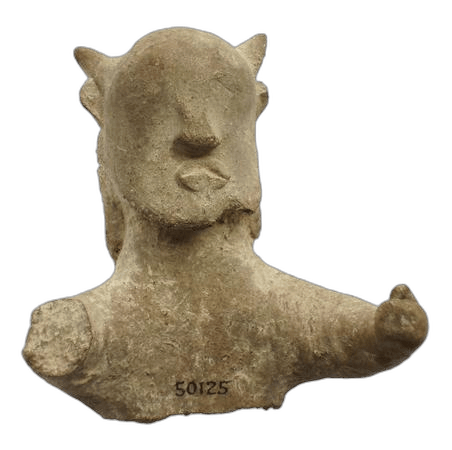 Horned Man Figure, Archaic II Cypriot statue
